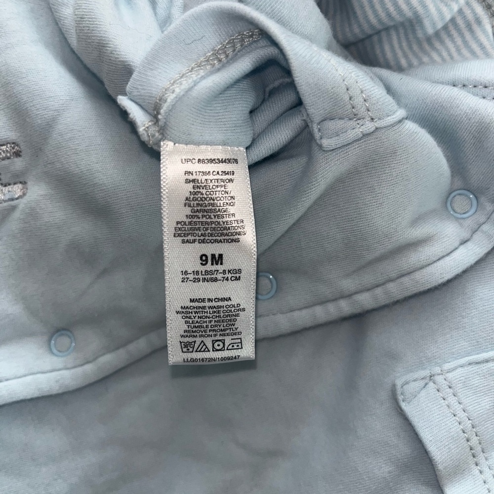 Little Me Reversible Baby Blue Hooded Jacket - Picture 3 of 3